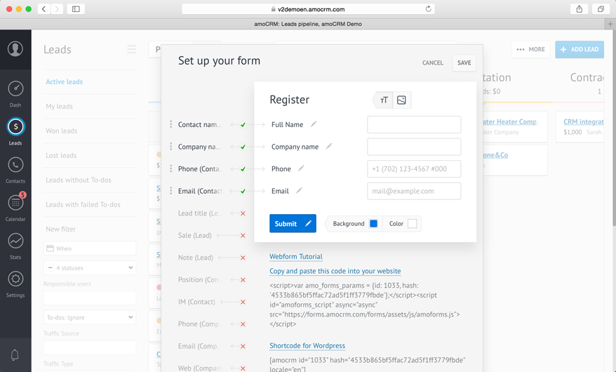 Online amocrm битрикс для пиццерии